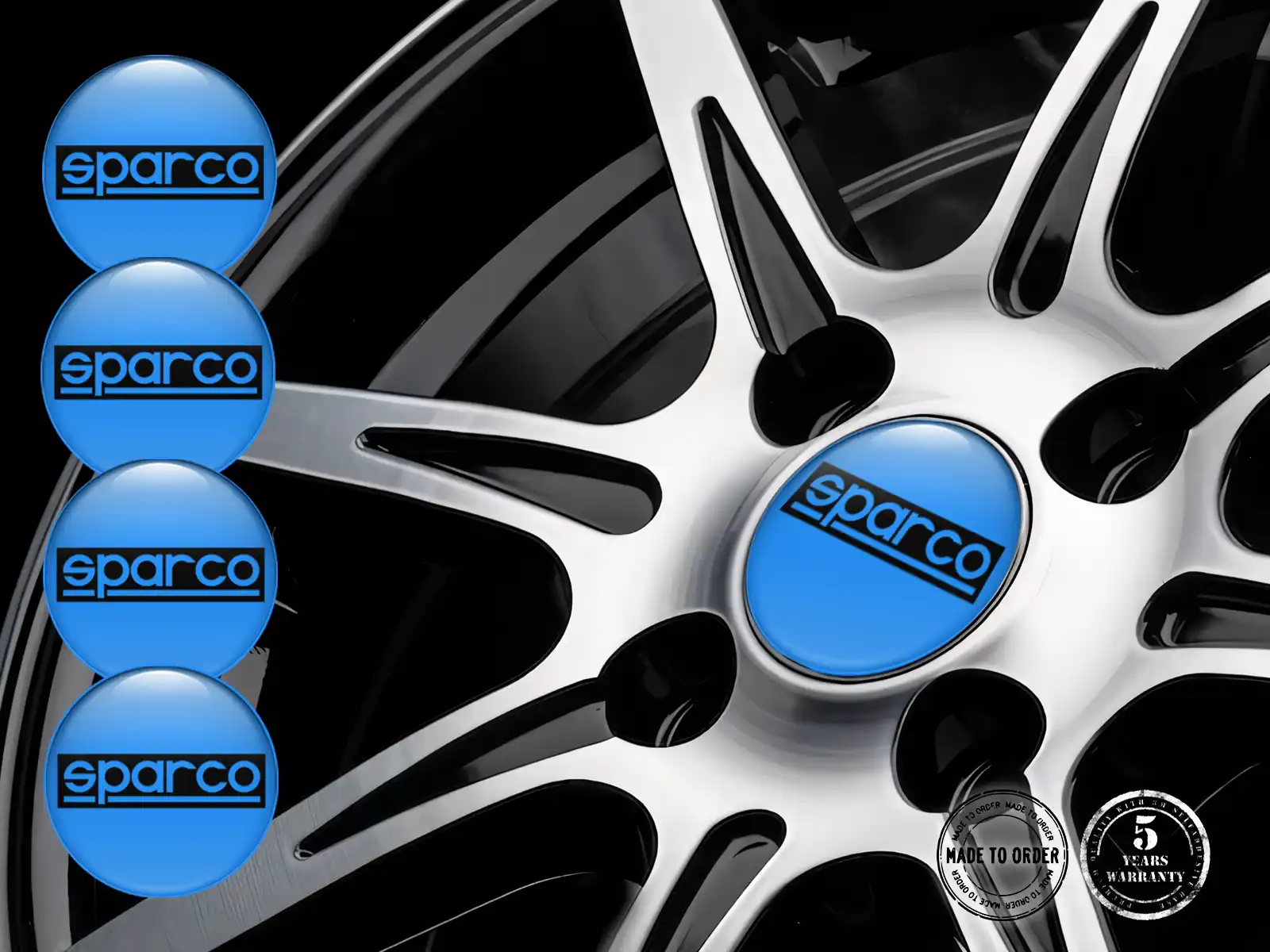 Sparco Individuelle Dome-Sticker Felgenplaketten-Stil